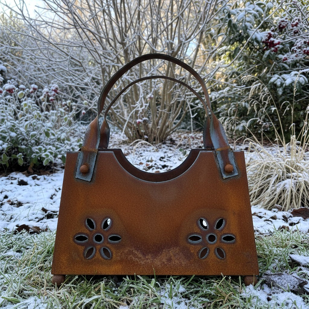 Dekotasche mit Blumenmuster und zwei Henkeln